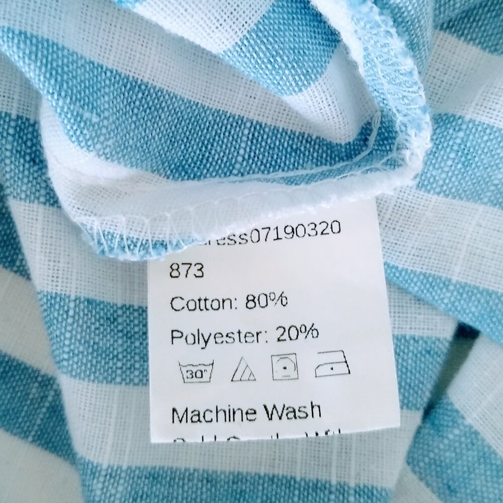 COTTON STRIPED POMPOM DRESS - Picture 12 of 13